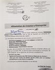 Attestation de création d'entreprise